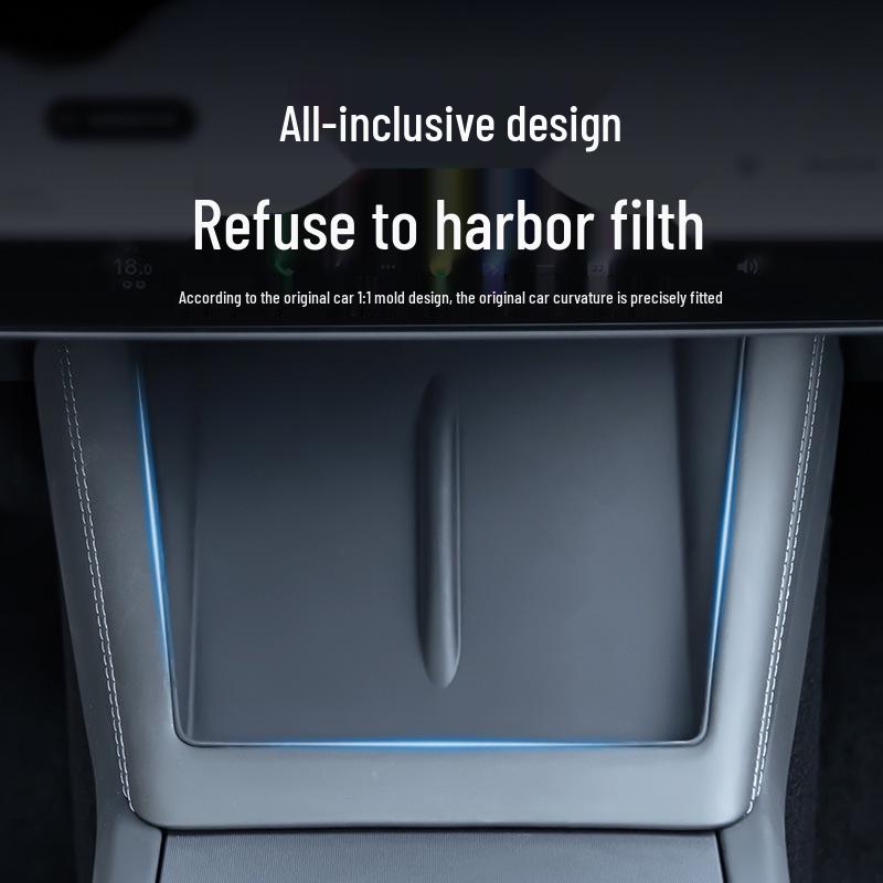 Tesla Model 3/Y Refresh Kabelloses Laden Silikonpad - Rutschfest, Vollständige Abdeckung Konsolenzubehör