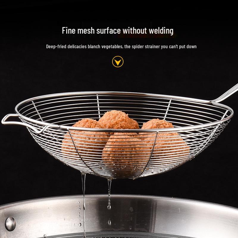 Stainless Steel Thickened Skimmer for Hot Pot, Noodles, Dumplings, Frying, and Kitchen Straining.