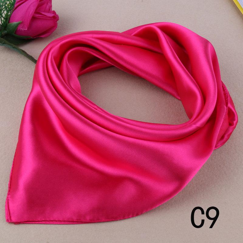 Solid Color Small Silk Scarf Small Square Scarf Women'S Season Professional Decoration Satin Small Gauze Scarf Japan And South Korea