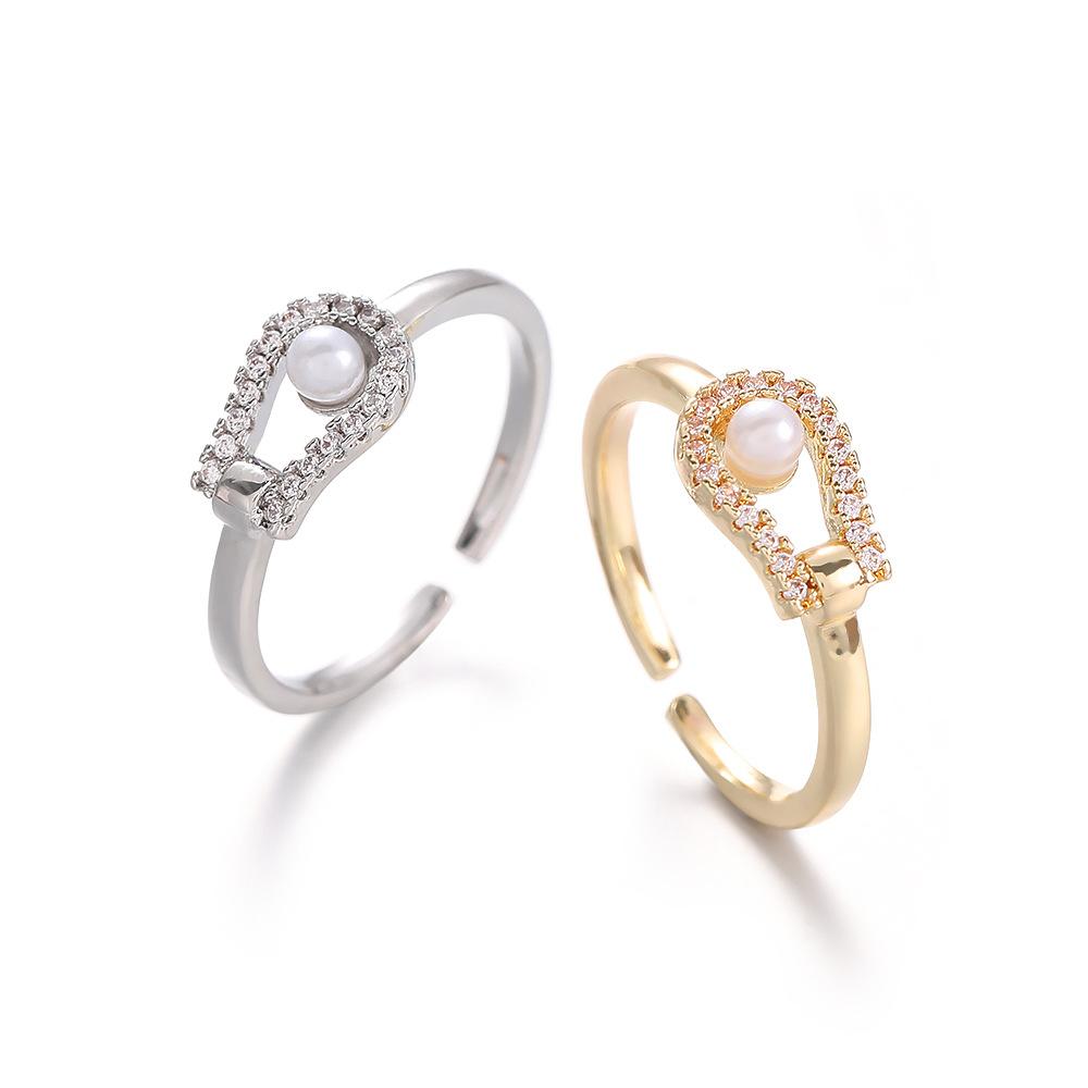 Fashionable temperament pearl index finger ring, personalized temperament open rings