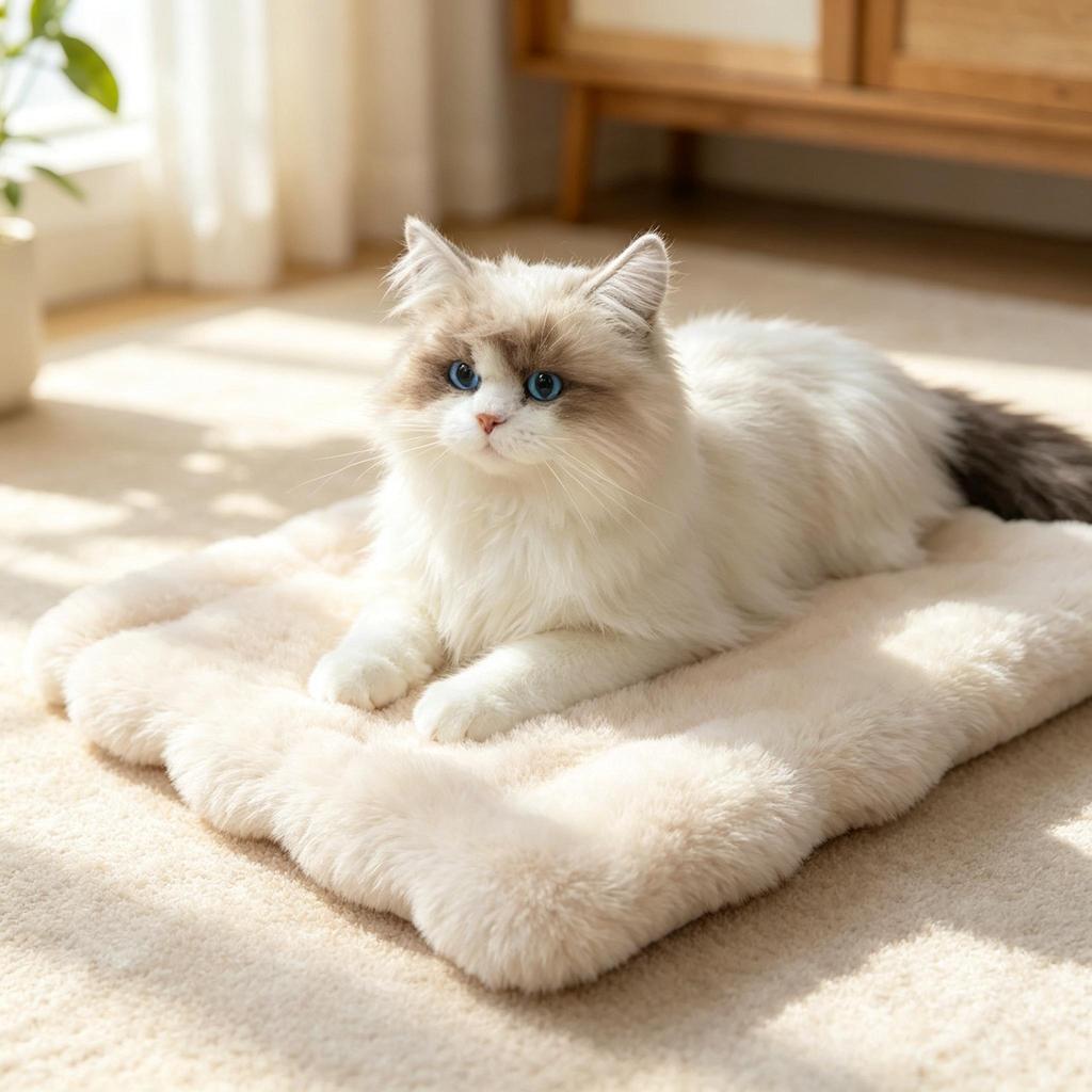 Plüsch Runder Katzenbett Donut Kissen Weich Anti-Rutsch Winter Schlafunterlage Verschiedene Größen Farben
