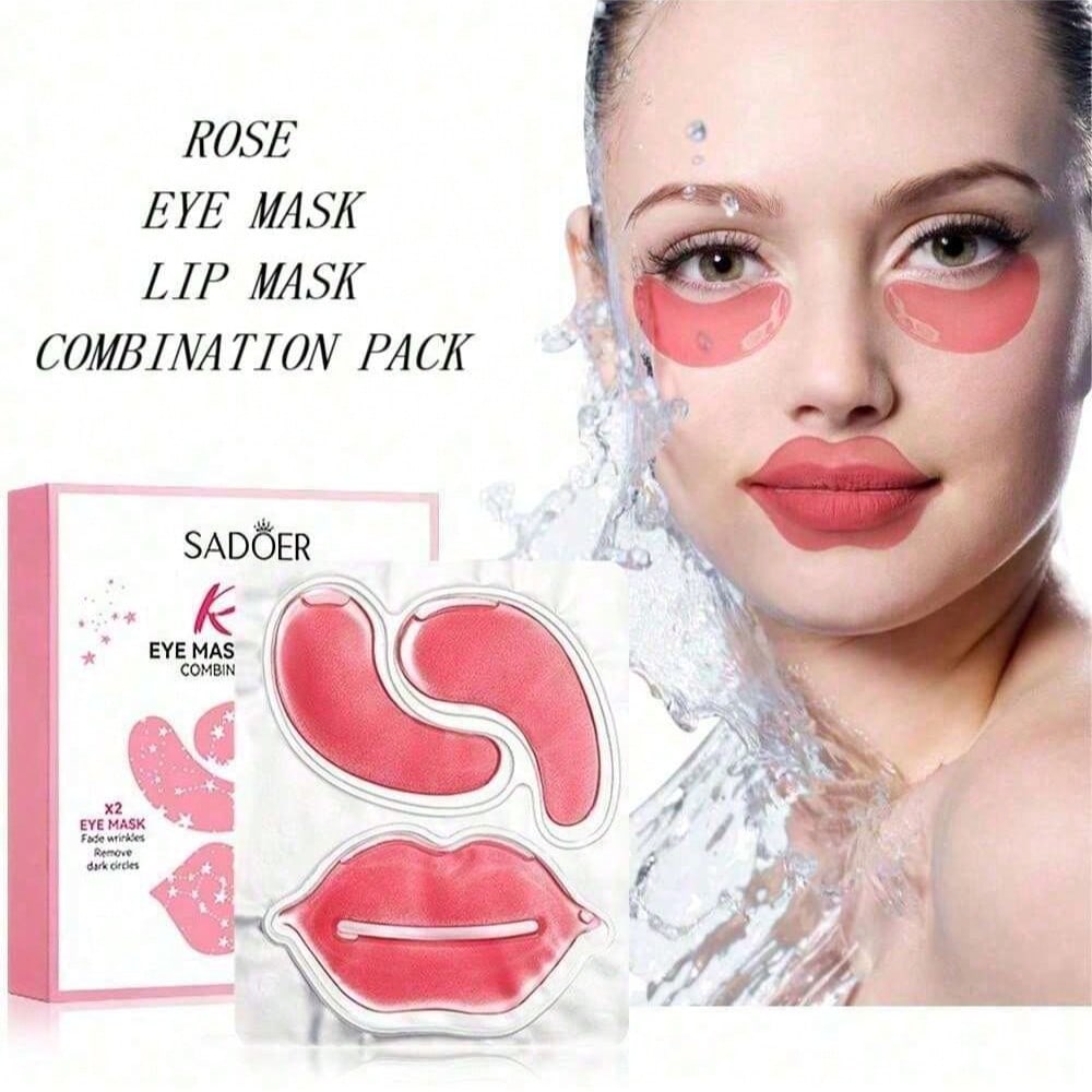 10pcs Lip & Eye Mask Set, Moisturizing Lip Mask, Eye Mask, Eye Care Face Mask, Reduce Dark Circles &