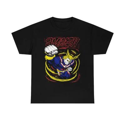2025 Summer Trends Summer Cosplay Neutral Black and White All Might T-Shirt Plus Ultra Boku No Hero Academic Anime Black Shirt