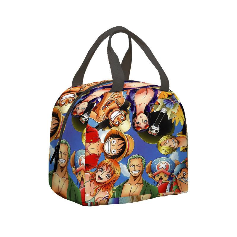 Borsa per il pranzo per bambini Anime One Piece King dei Pirati per studenti delle scuole elementari e medie Borsa da picnic con impacco di ghiaccio Borsa termica portatile per bento