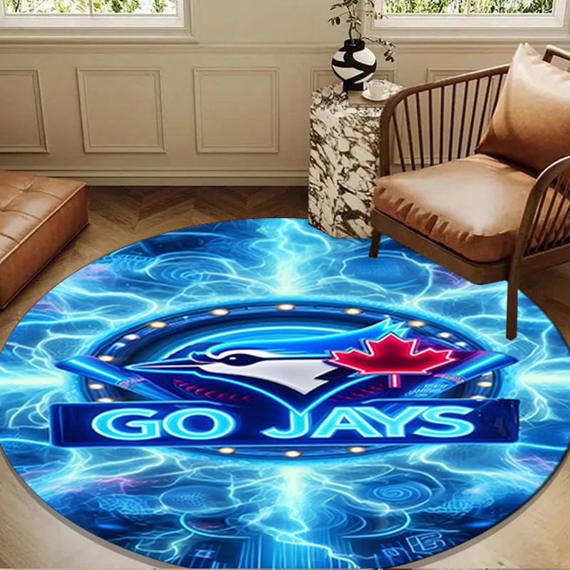 Blue Jays Baseball Season Round mat, Anti-slip Circle Carpet Chair rug For livingroom,Bedroom, doormat home decor Gift Christmas Gifts