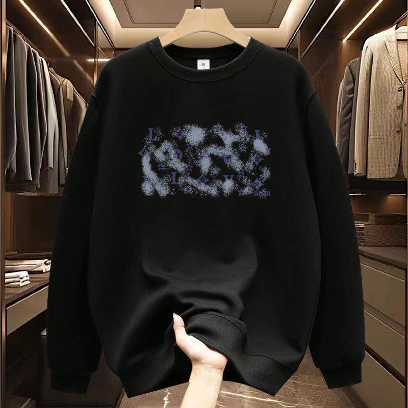 2025 Men s Trendy American Style Round Neck Long Sleeve Casual Printed Hoodie 4XL