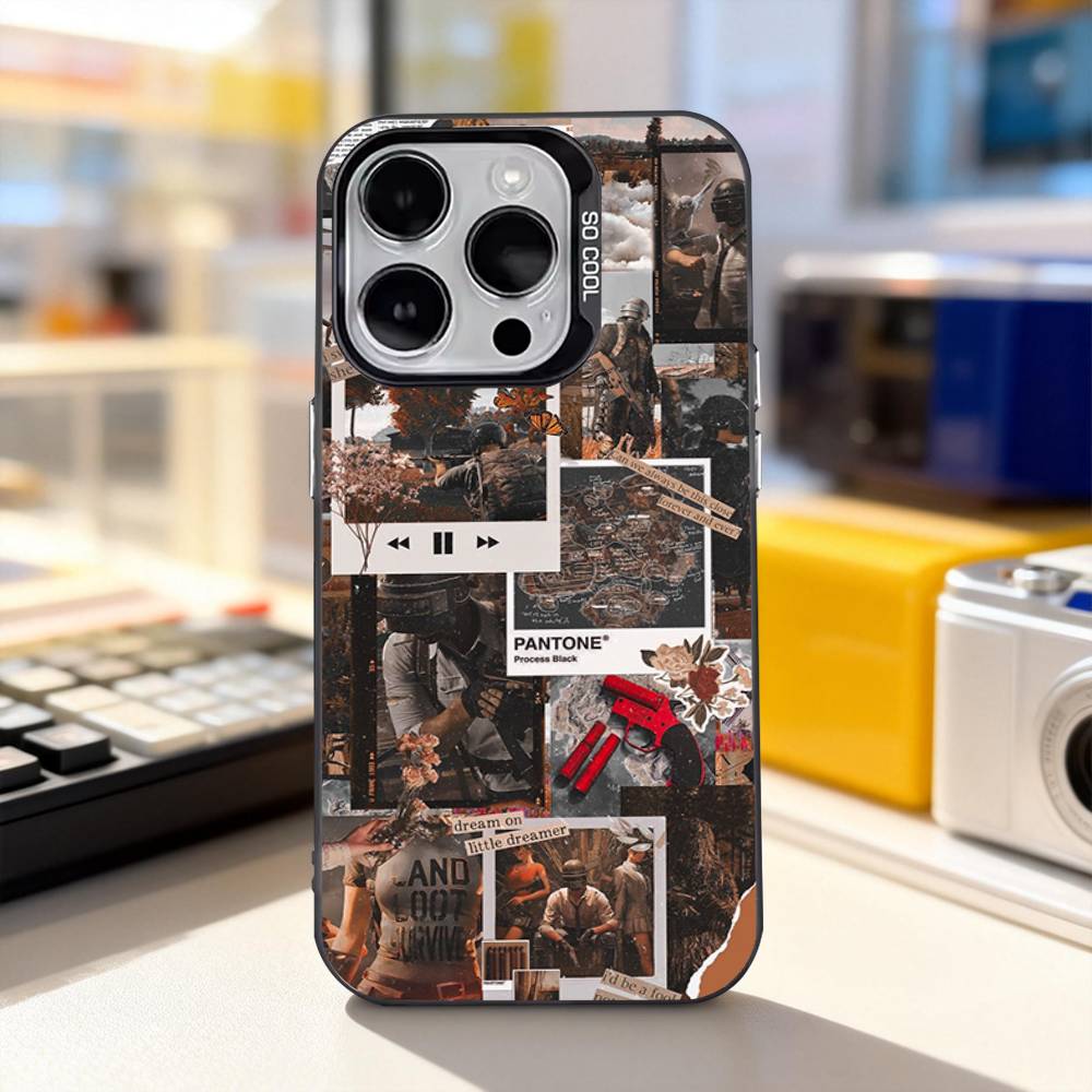 

Cute P-PUBG Game Funny For iPhone 11,12,13,14,15,16,17,Pro,Max,Plus,E,Air,Mini Phone Case IMD Matte Black iPhone12