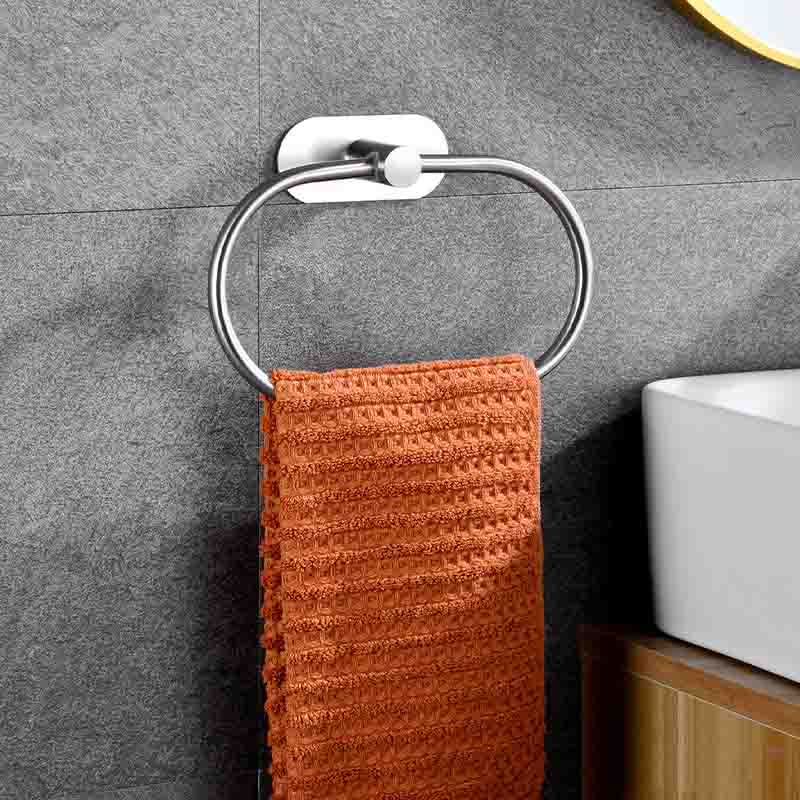 1PC Wall Mounted Toilet Towel Holder Stainless Steel Cloth Rack Kitchen Roll Towel Holder Bathroom Towel Hanger Hanging Organizer