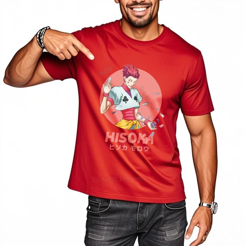 Men oneck Tshirt Fashion Brand tshirt Black New Manga HxH Hisoka Morow TShirt Men Pure Cotton Urban Tshirt Euro Size 4XL