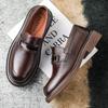 2025 men's leather shoes one-pedal loafers first layer cowhide business commute genuine leather men's shoes soft sole business leisure