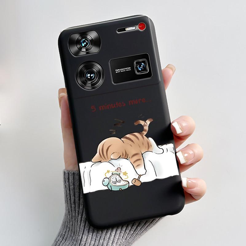 Case For ZTE Nubia Z60 Z70 Z70S Z50 Ultra Cute Love Heart Rabbit Matte Black Soft Silicone Cover For Nubia Z60Ultra Fundas Shell
