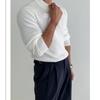Spring Autumn Polo-neck Long Sleeve Knitting Pullover Top Male Casual Fashion Solid Bottomed Sweater Men