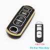 Gold Edge Tpu 4 Buttons Shell Fob Holder Bag Remote Car Key Case Cover For Mazda Cx-7 Cx-9 Axela Atenza 2 3 5 6 7 Cx-3 Cx-4 Cx-5