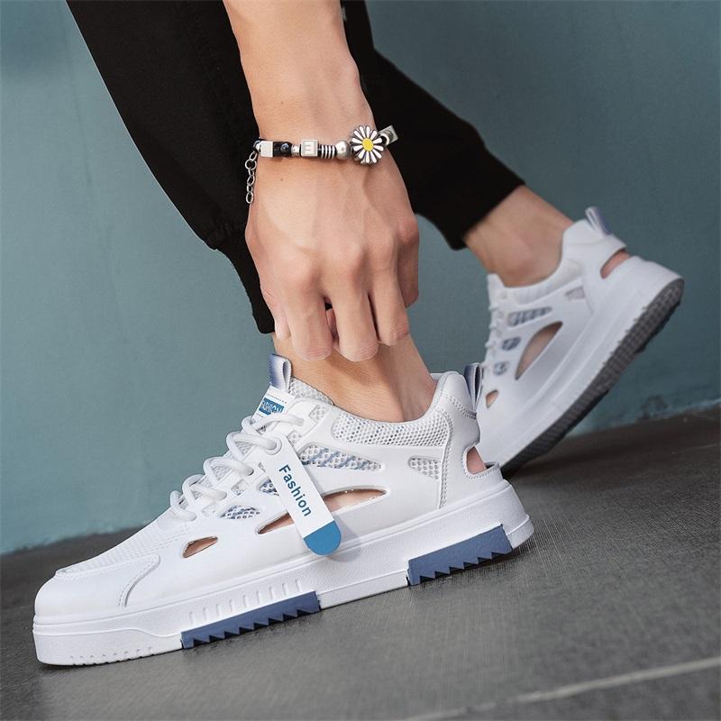 Men's Summer New White Shoes Breathable and Versatile Trendy Casual Shoes Running Sports Trendy Shoes Men's Low Top Board Shoes