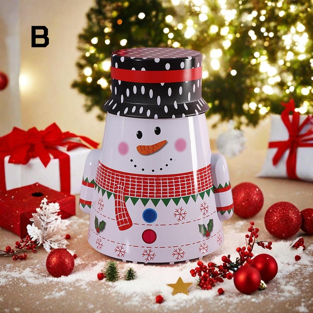 Christmas Cookie Tins with Lids Round Christmas Tin Containers with Gift Ribbon Large Medium Small Xmas Metal Nesting Containers