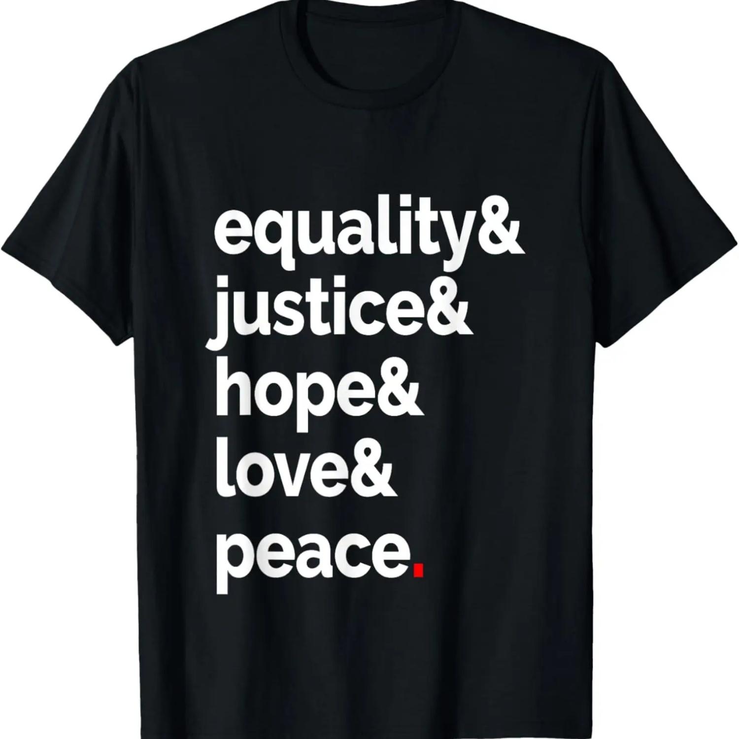 Equality, Justice, Hope, Love, Peace T-shirt S чёрный