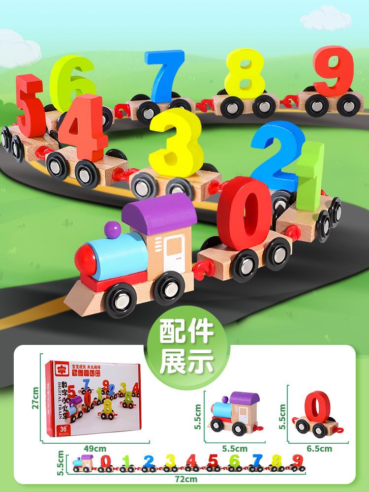 

11/27pc Magnetic Wooden Alphabet Train Set, ABC Letter or Number Learning Toy Trains for Kids Educational Building Blocks Puzzle