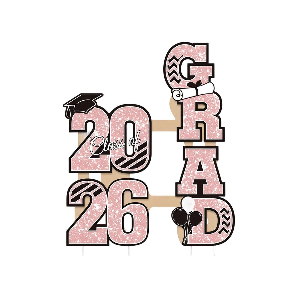 Class of 2026 Graduation Yard Sign, Stake Decoration for Outdoor Celebration