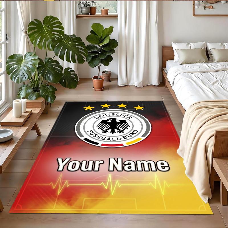 Crystal Velvet Rug Custom Name Text, Soft Non Slip Floor Mat Home DecorGermany National Football Team