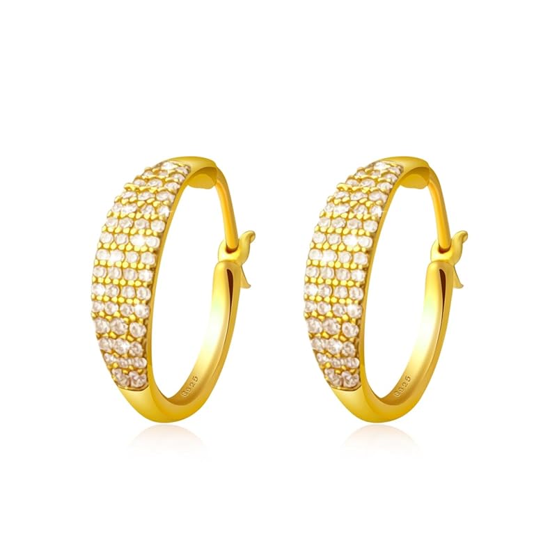 

YUIITU earrings ladies Popularity high quality zirconia hoop silver Allergy friendly woman fashionable big hoop earrings present wedding anniversary