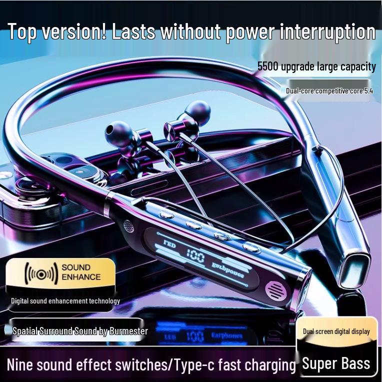 2026 Model Wireless In-Ear Neckband Earphones with Ultra-Long Battery & Noise Cancellation