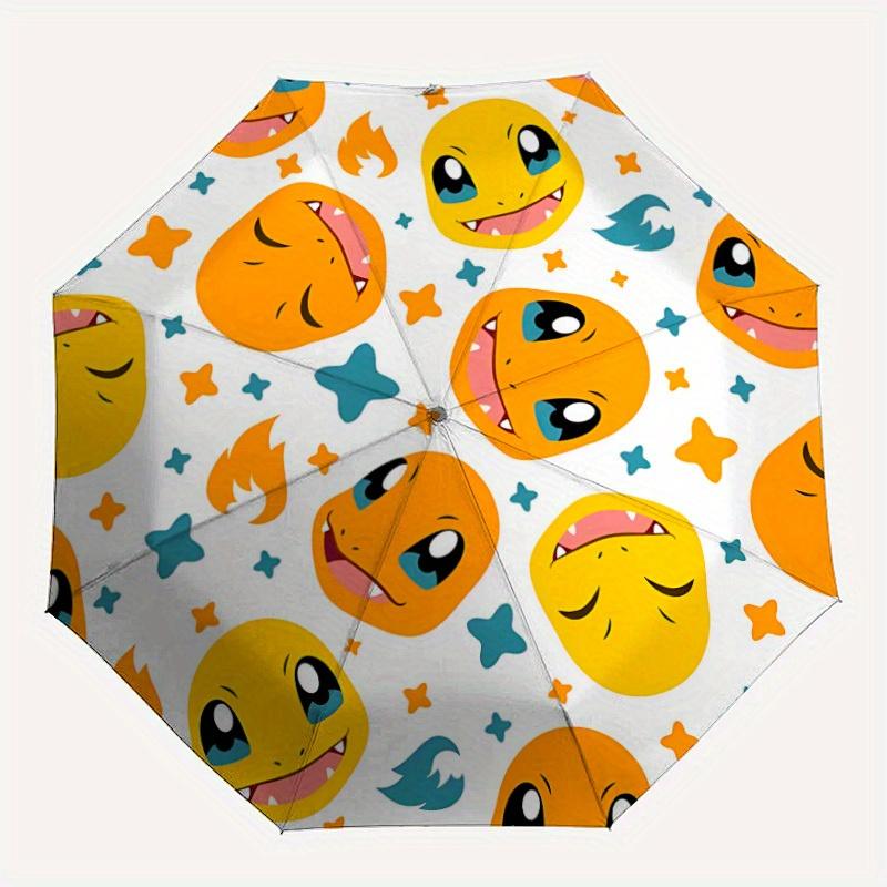 1pc Charmander Automatic Folding Umbrella Portable Collapsible Design, 8-Rib Iron Frame, Durable Fabric, All-Season Casual Outdoor 154