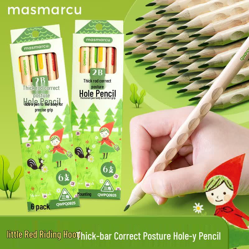 MASMARCU Chenguang Little Red Riding Hood 2B Ergonomic Pencils (6-pack)