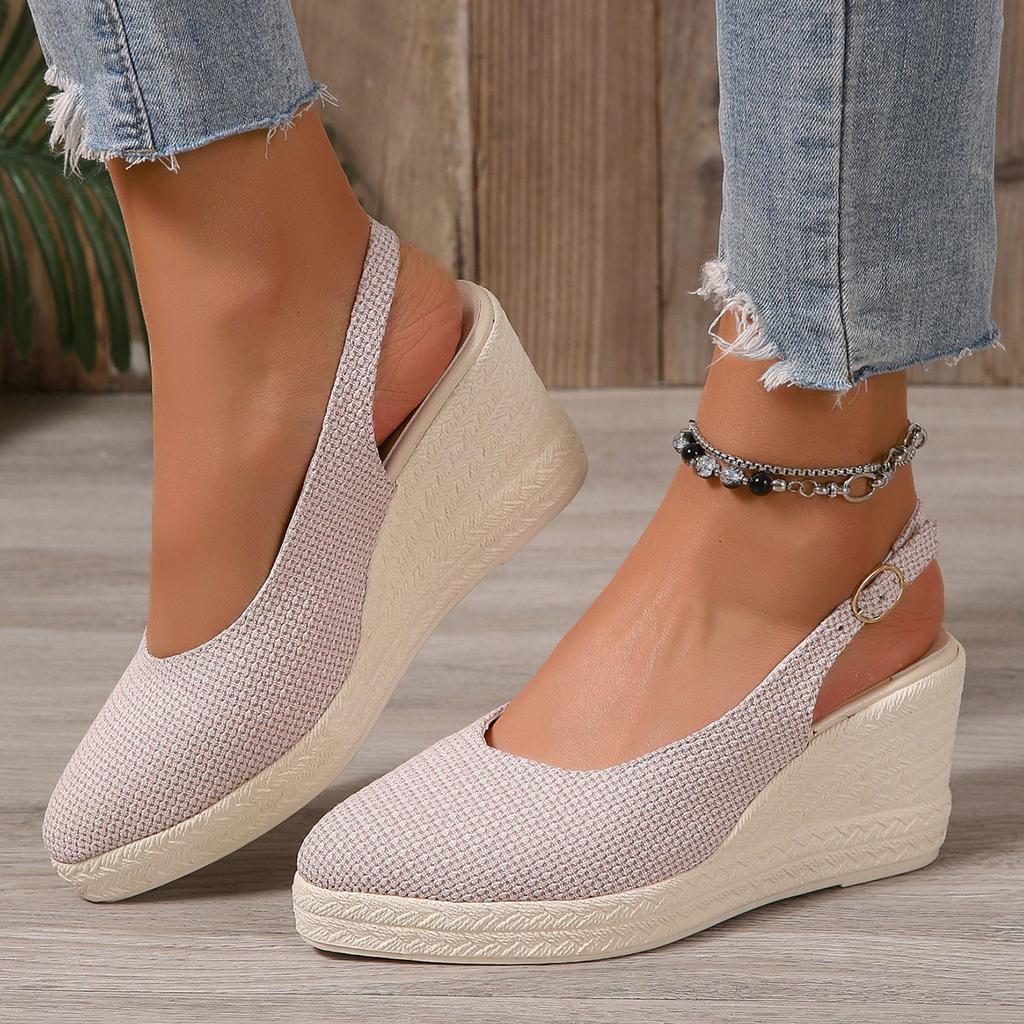 Fashion Large Size Comfort Shoes for Women Luxury Sandals Strappy Heels Espadrilles Platform Clogs Wedge Med Big Fashion Closed Lace Up
