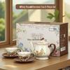 Shunxiang Vintage Teaware Set: Retro Cups & Saucers, Teapot, Perfect for Afternoon Tea & Coffee, In a Gift Box