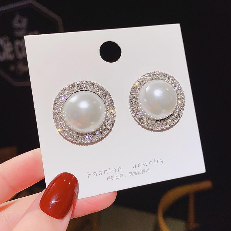 S925 Silver Korean Minimalist Pearl Stud Earrings - High-End Summer Style for Women
