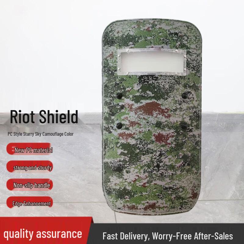 Camo Anti-Riot Helmet and Shield Set