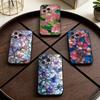Colorful Stained glassGlass  Phone Case For iPhone 17,16,15,14,13,12,11 Plus,Pro Max,XS,Soft Silicone Black Cover