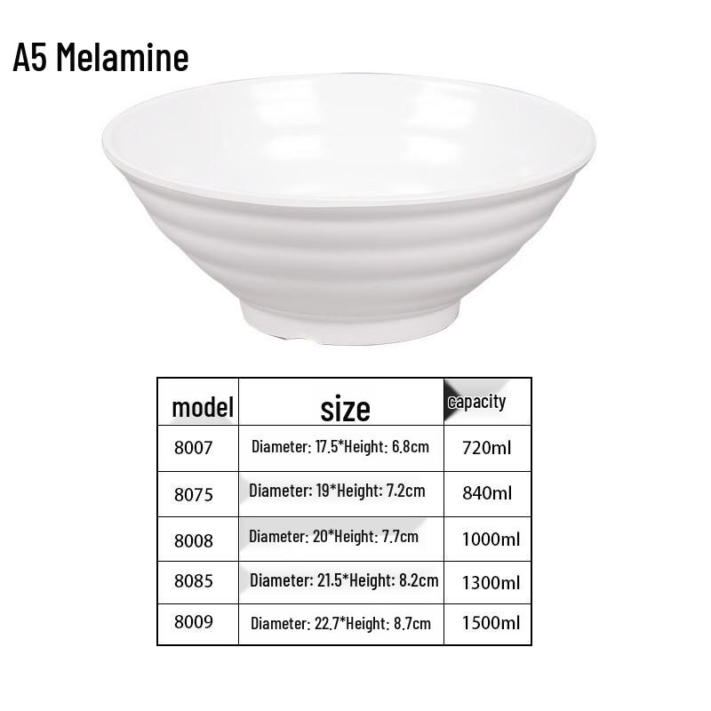 

Diruien A5 Melamine Noodle and Soup Bowls
