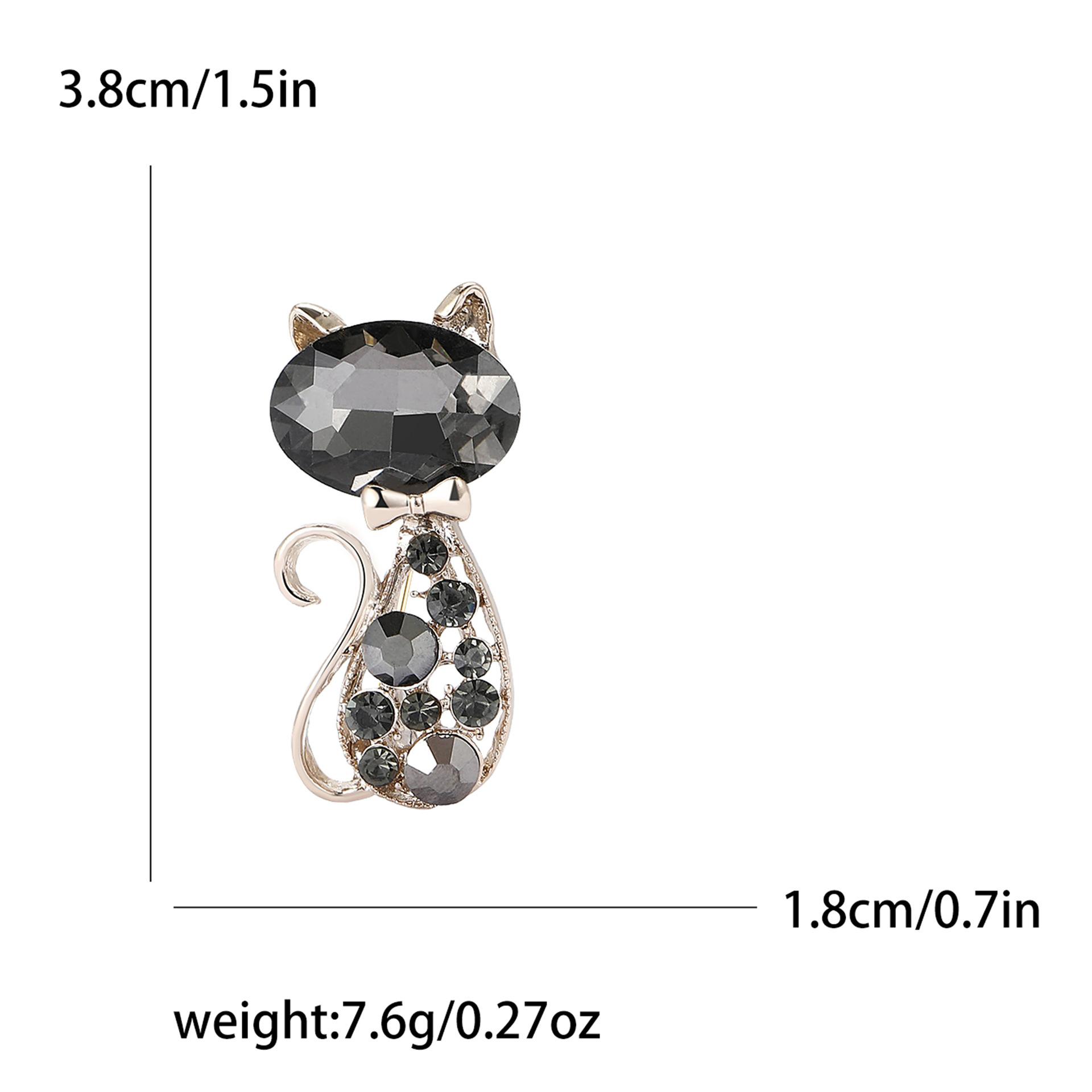 

Изящная и простая брошь в виде полого кота со стразами, высококачественная милая женская брошь-корсет для костюма, кардигана