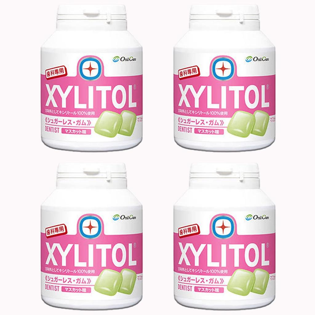 Oral Care Dental Exklusiv Lotte Xylitol Kaugummi Flasche Typ 90 Tabletten x 4 Set Muskatgeschmack