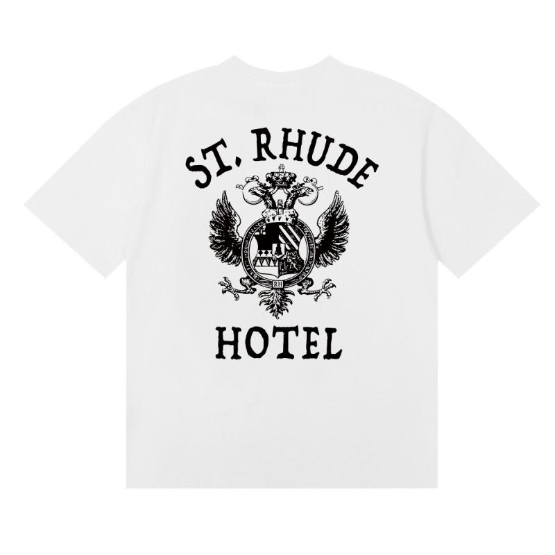 RHUDE Sunset Graphic T-Shirt Men Women Loose Fit Short Sleeve Tee Casual Streetwear