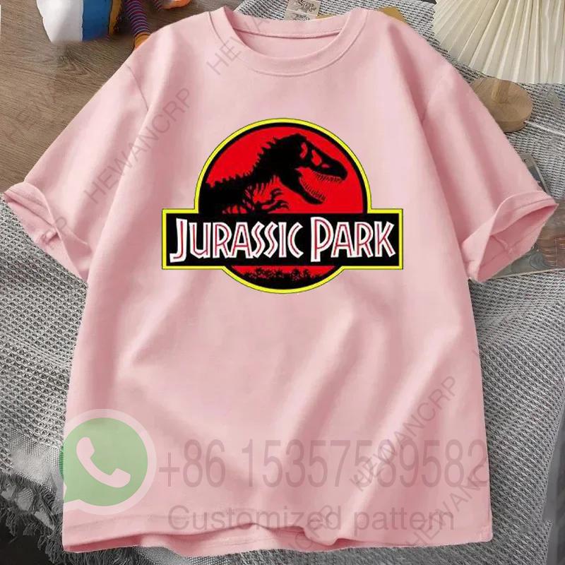 2023Jurassic Park T Shirt Men 100% Cotton Printed T-Shirt Casual Funny Tops Jurassic World Tees Short Sleeve Cool Tshirt
