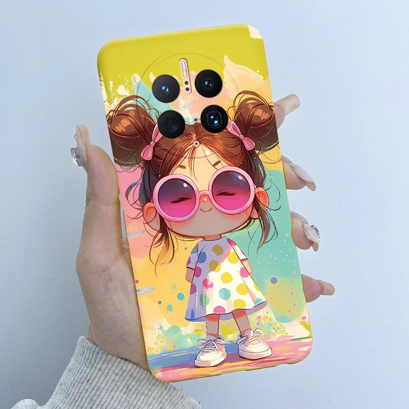 For Huawei Mate 50 Pro Phone Case DCO-AL00 DCO-LX9 Flower Girl 2025 Design Soft Silicone TPU Back Housing for Mate50 Pro Covers