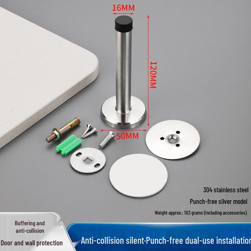 Thickened Stainless Steel Silent Door Stopper with Hydraulic Buffer
