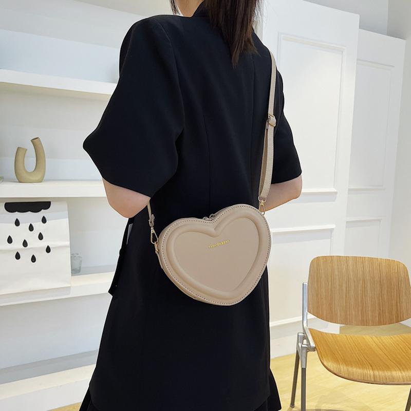 Heart Shape Crossbody Bags For Women Solid Pu Leather Shoulder Bags Fashi Handbags