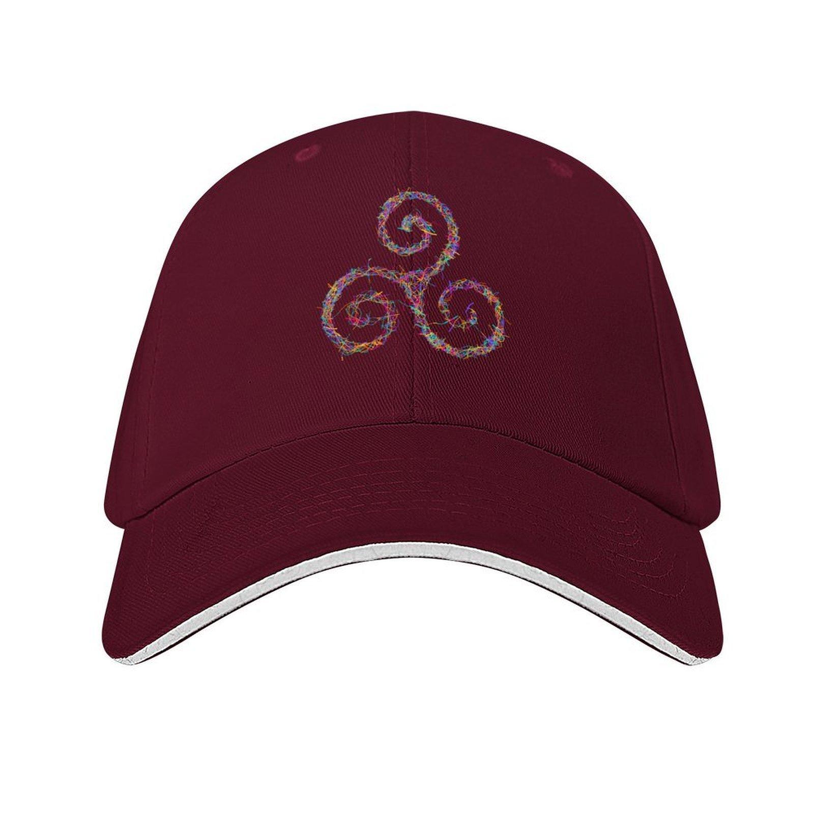 Triskelion design symbol The mental physical and spiritual in continual transformation Baseball Cap black Hats Man Womens