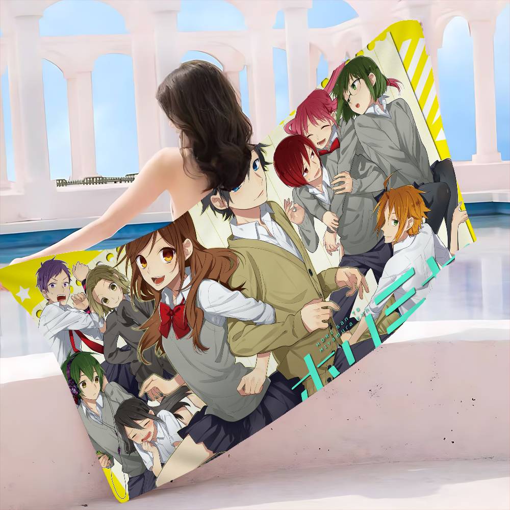 Horimiya Anime Strandtuch Bunte Handtücher für Mädchen Mikrofaser Schnelltrocknend Sandfrei Strand Yoga Spa Fitnessstudio Pool