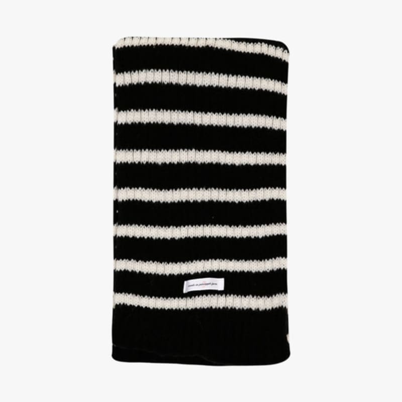 PINK PINEAPPLE SNUGGY STRIPE MUFFLER_BLACK