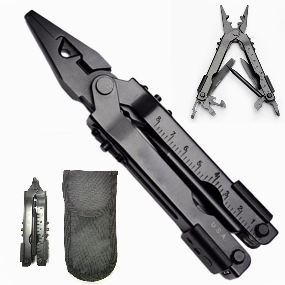 Folding Pliers Multi-Tool, Stainless Steel Pocket Tool with Bottle Opener, Screwdrivers, Crimper & Wire Cutter for Outdoor