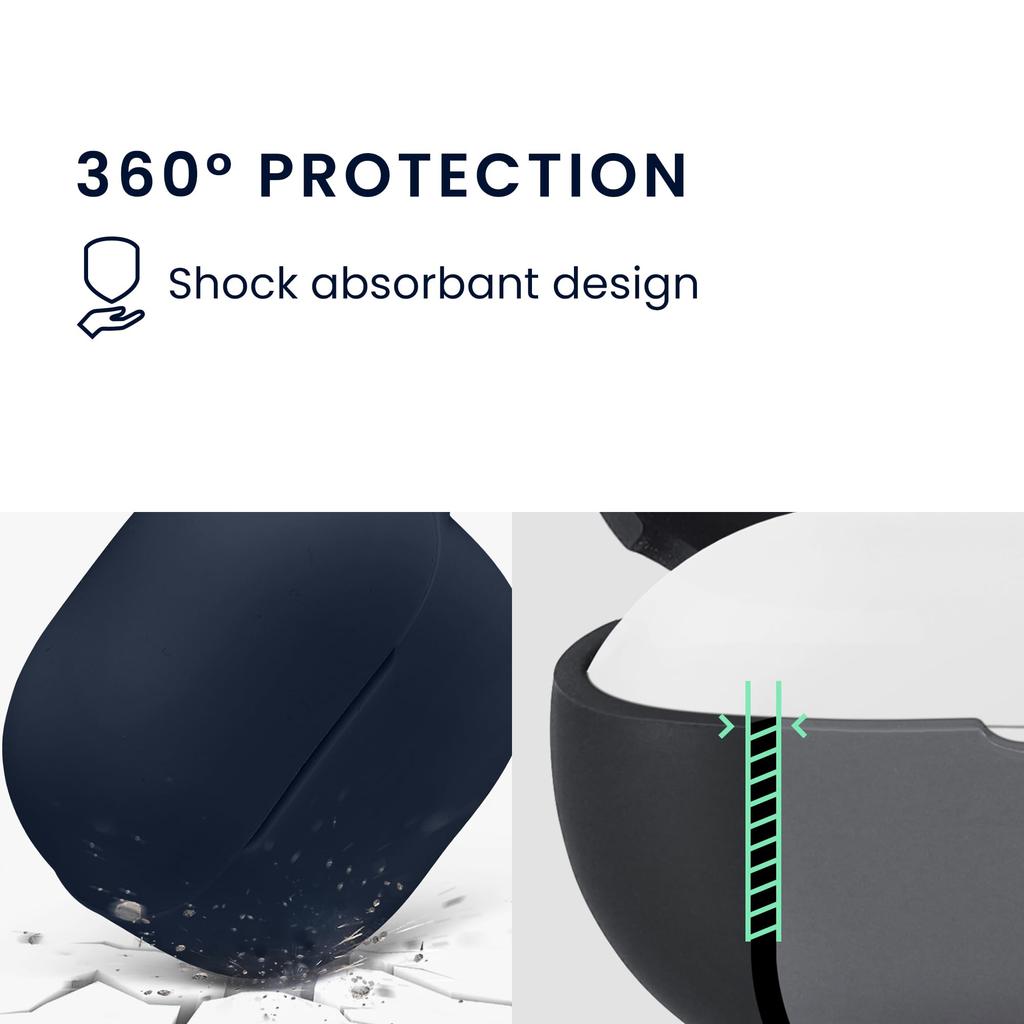 Kwmobile Earphone Case for Xiaomi Redmi Buds 6 Lite Wireless Navy Blue - Earbuds, Silicone, Drop-Resistant,