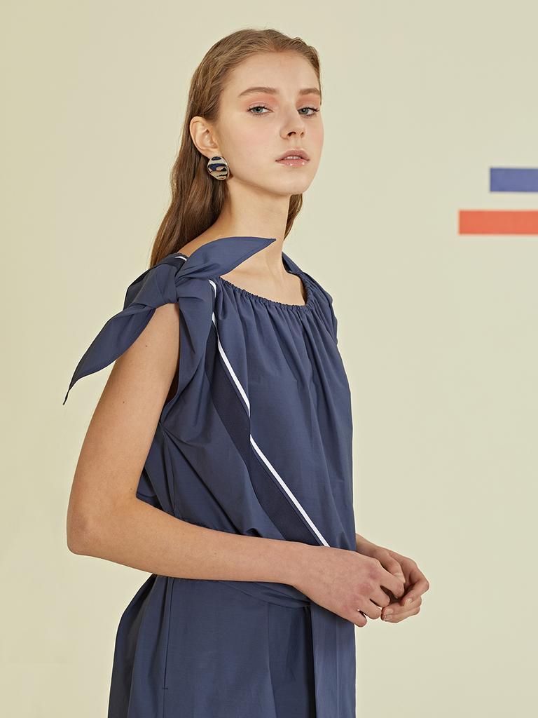 Leuiel Diagonal Line Volume Dress_Blue