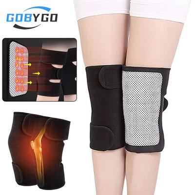 1 Par de Joelheiras Autoaquecedoras Esportivas Envolventes Fixas Joelho Terapia Magnética Calor Fitness Joelheiras para Corrida Ciclismo