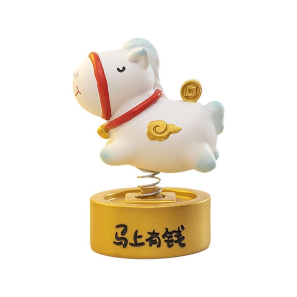 

Cartoon Horse Statue Pony Shape New Year Desktop Ornament Horse Mascot Office белый