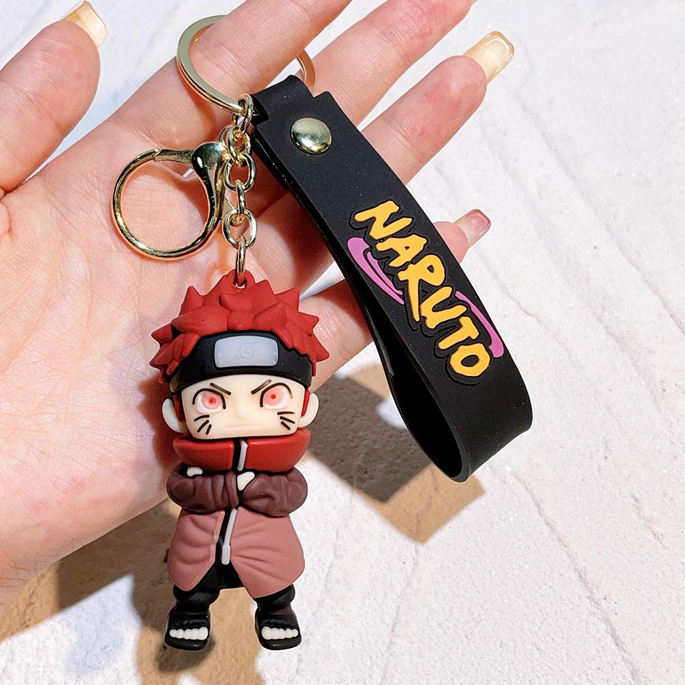 Cartoon PVC Naruto Anime Peripheral Toy Doll Keychain Naruto Silicone Figure Car Key Chain Christmas, Halloween Gift