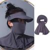 UV Protection Sunscreen Face Cover Solid Color Visor Hat Ice Silk Mask Face Protection Neck Scarf UV Protection Veil Cycling